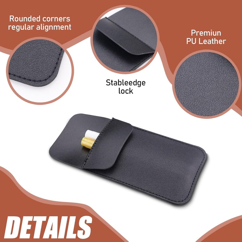 Koceci 5 PCS Black Pocket Protector, Leather Pen Pouch Holder Organizer Pocket Pouch for Men Pocket Shirt, Pen Pocket Holder for School Office Hospital Supplies (Black) - Image 4